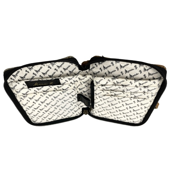 Mona B. Cruiser Bike Upcycled Canvas Wristlet Wallet w Vegan Leather Trim - Picture 5 of 8